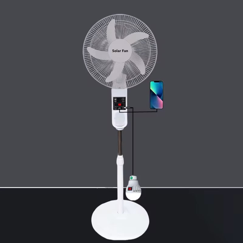 Solar Fan With Panel in white