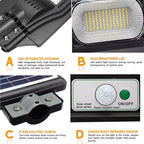 800W solar street light with motion sensor, remote and pole – view 3