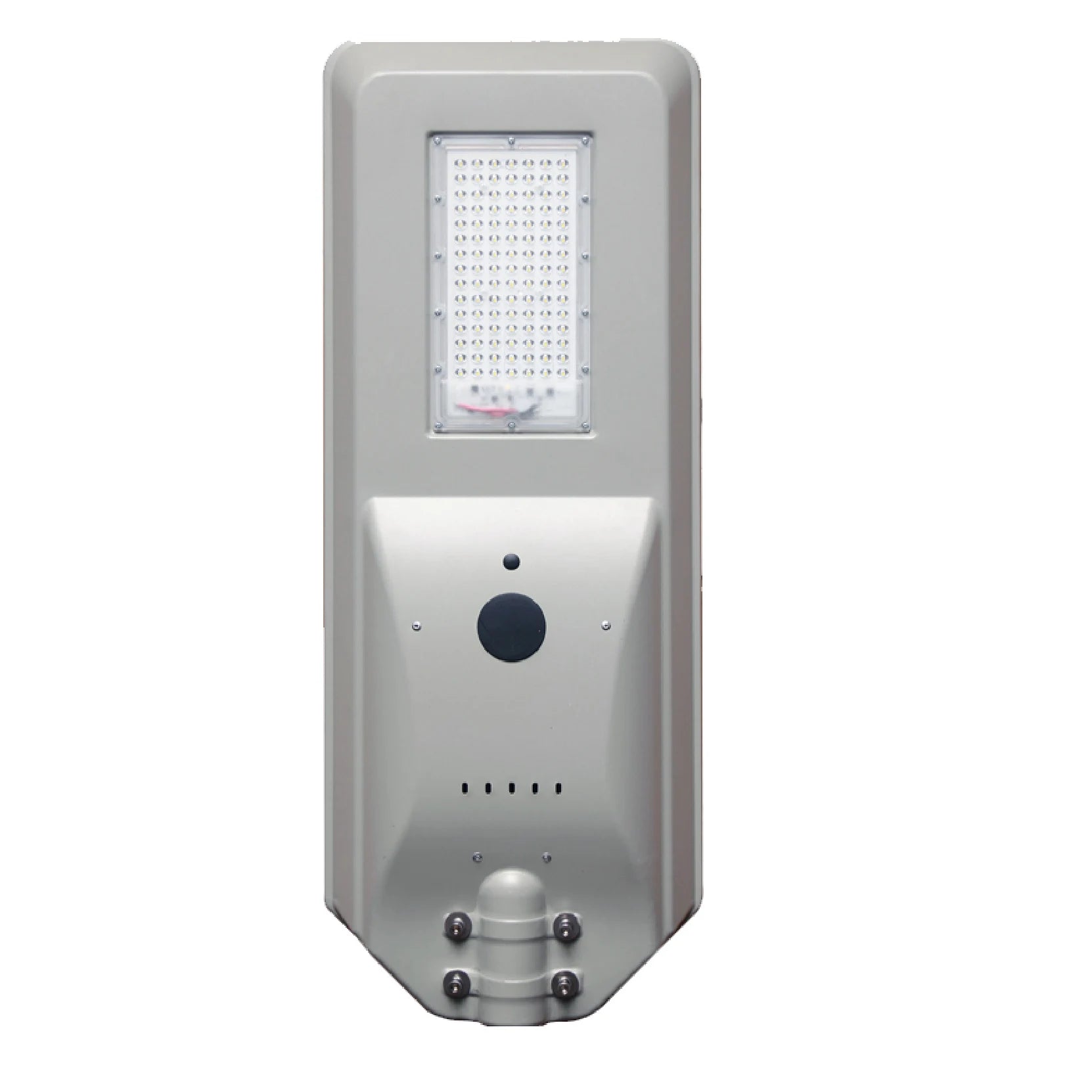 Commercial all-in-one solar street light with PIR motion sensor and die-cast aluminium body