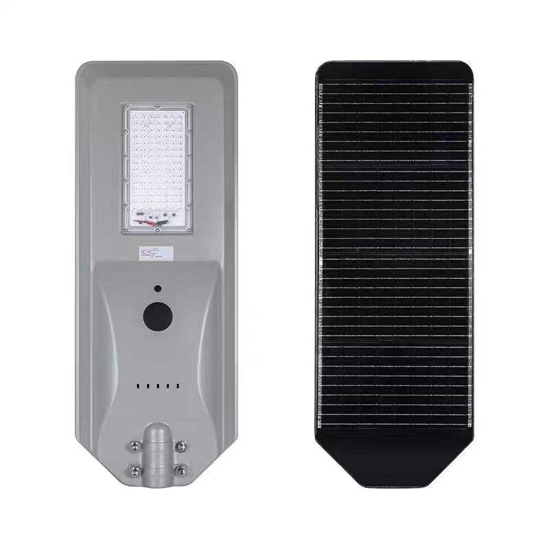 Commercial solar street light, all-in-one die-cast aluminium body with integrated solar panel