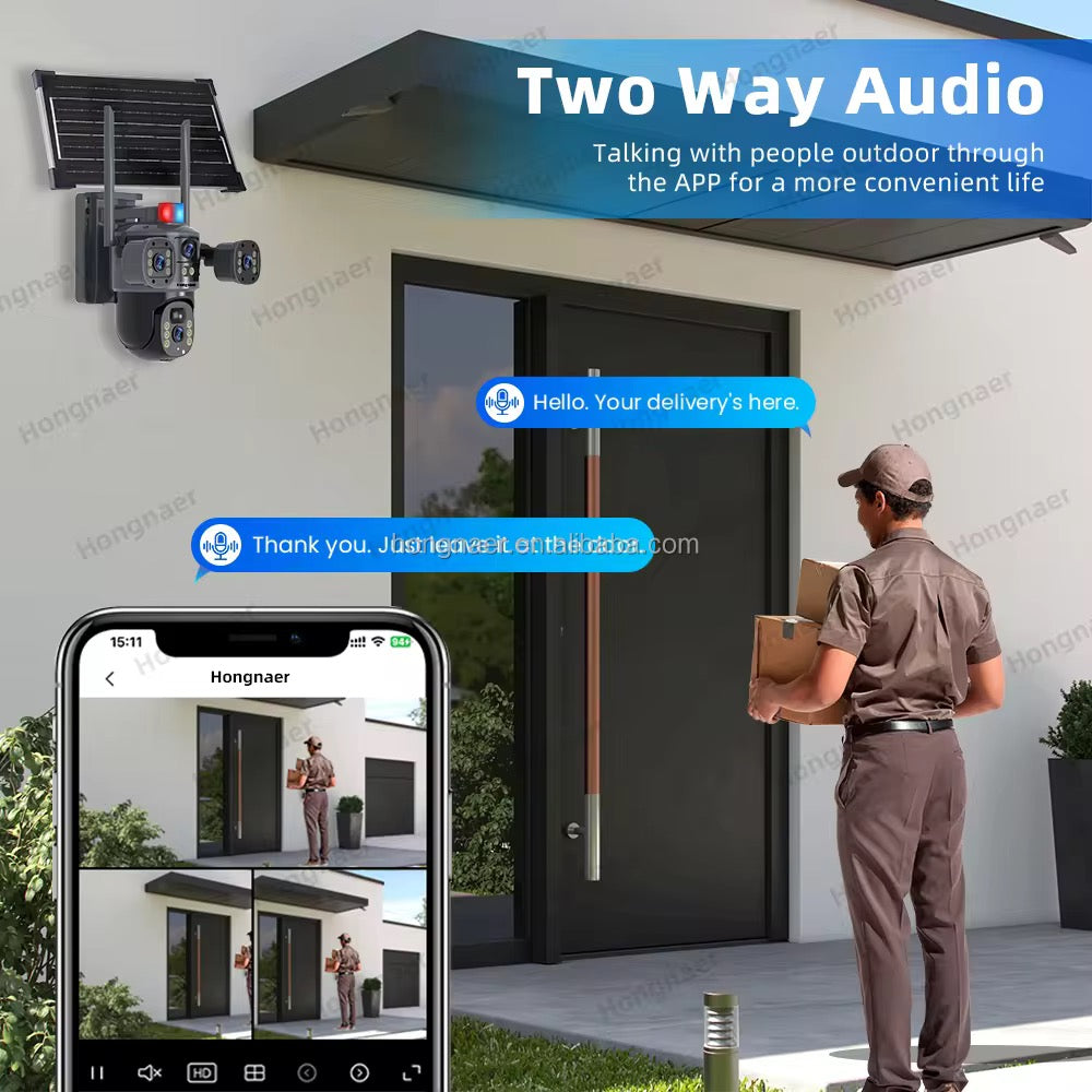 12MP 4-lens solar CCTV camera with 4G/WiFi, 360 degree pan-tilt – view 3