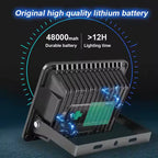 300W solar flood light with separate solar panel and remote – view 3