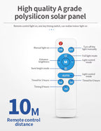 300W solar flood light with separate solar panel and remote – view 4