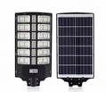 2500W Ultra Solar Street Light shown from the front and back, with the integrated solar panel